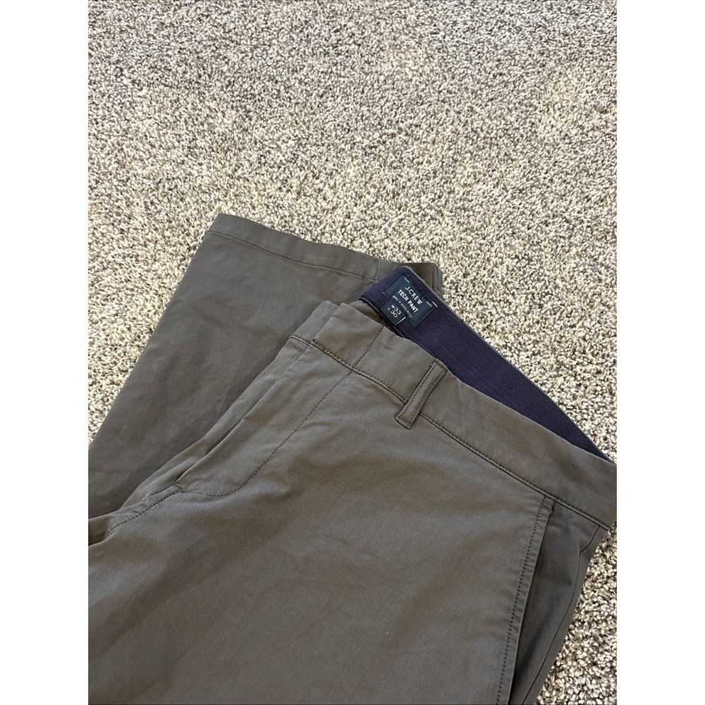 J.Crew Tech Pant Mens 33x30 Charcoal Grey Straight Leg Stretch Chino Trousers